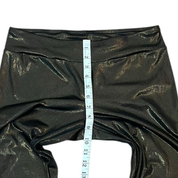 HUE Women’s Metallic Brown/Bronze Leggings, Size L - Picture 4 of 5